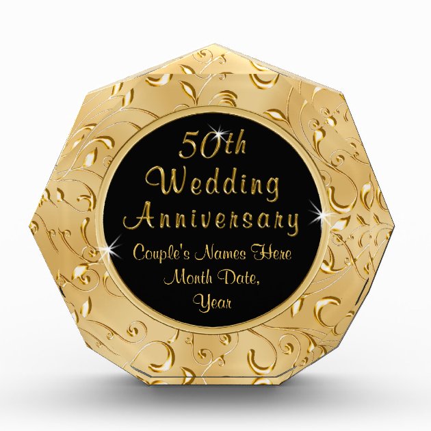 Amazon.com - Crossroads Home Décor 50th Wedding for Parents, 50th  Anniversary Decorations for Party, Golden Anniversary 50 Year Gifts, 50th  for Couples, Gift add to Your 50th Anniversary Card 8608BW
