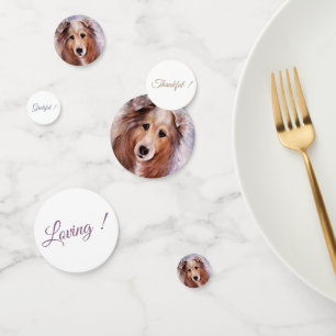 Gorgeous Golden Collie Dog Birthday Confetti