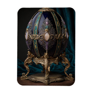 Imperial Faberge Eggs - Tsarevich Egg on Blue Velvet Tote Bag