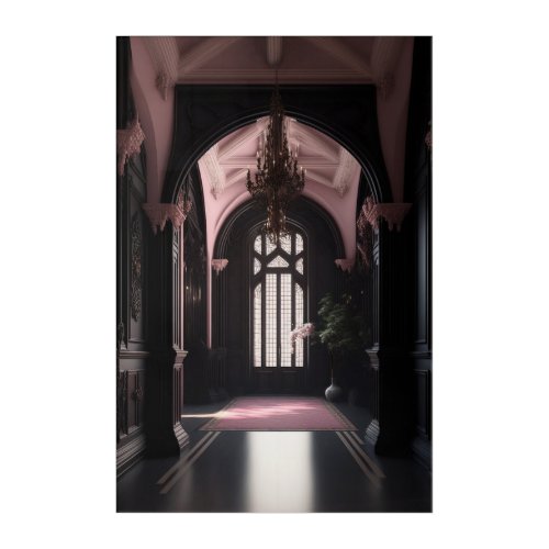 Gorgeous Gothic Interior Design In Pink Color  Acrylic Print