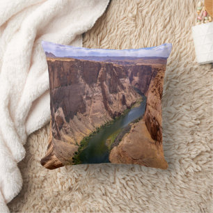 Gorgeous Grand Canyon And Colorado River Landscape Throw Pillow
