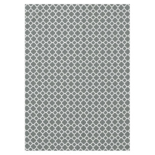Gorgeous Gray and White Quatrefoil Pattern Tablecloth