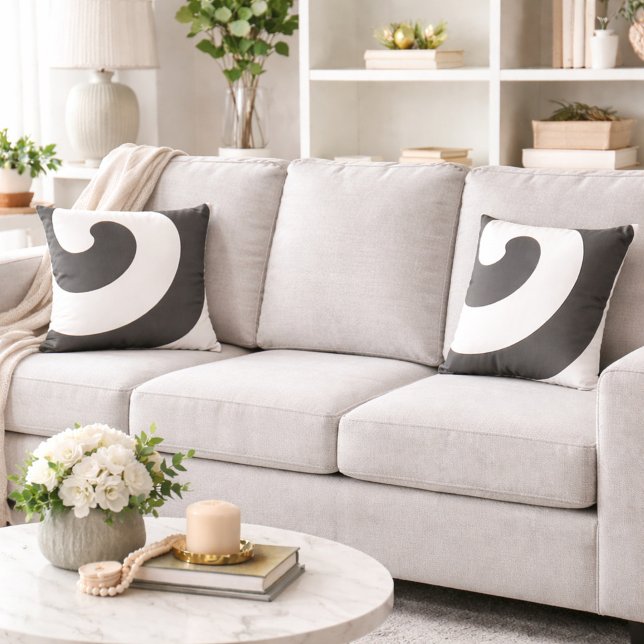 Gorgeous Gray and White Swirls Throw Pillow (Creator Uploaded)