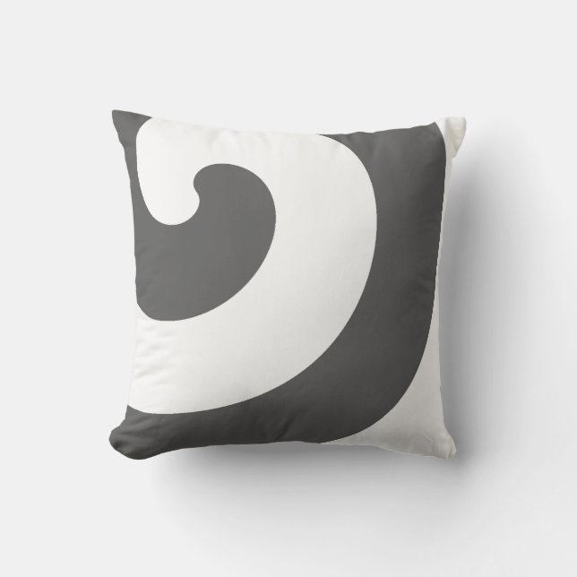 Gorgeous Gray and White Swirls Throw Pillow (Front)