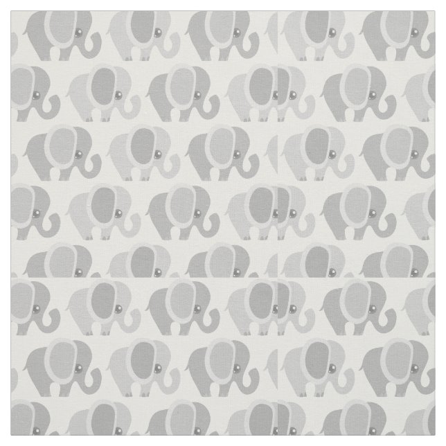 Gorgeous Gray Elephant Pattern Fabric (Swatch)