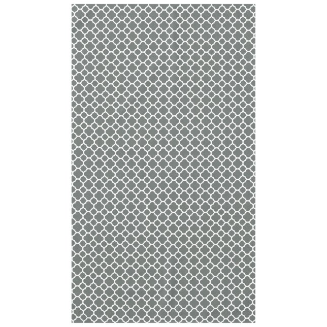 Gorgeous Gray Moroccan Quatrefoil Pattern Tablecloth (Front)