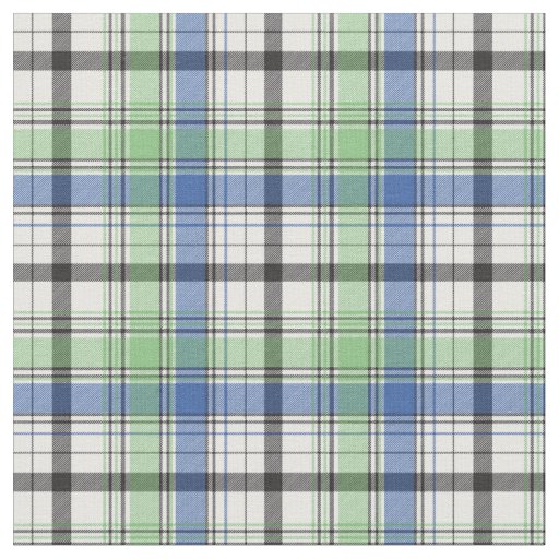 Green and Blue Spring Plaid Fabric Zazzle