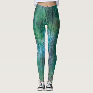 Gorgeous Green Blue Rainbow Texture Boho Colors Leggings