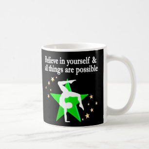 GORGEOUS GREEN GYMNASTICS DESIGN COFFEE MUG