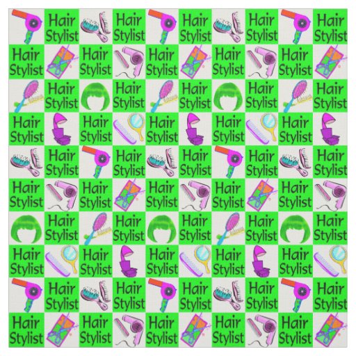 GORGEOUS GREEN HAIR STYLIST FABRIC