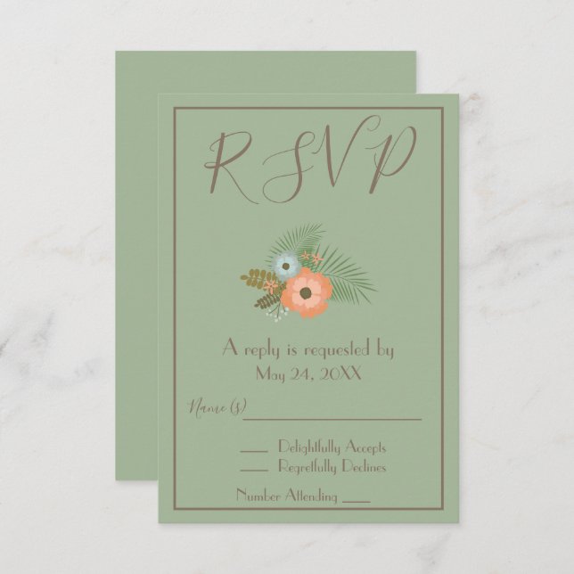 Gorgeous Green  RSVP Invitation (Front/Back)