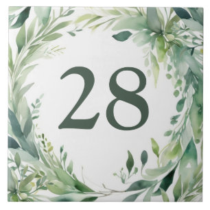 Gorgeous Greens Custom House Number Plate Sign Ceramic Tile