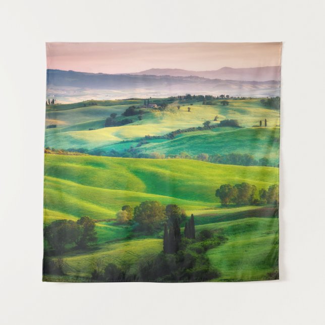 Gorgeous greens in the landscape and with light pa tapestry (Front)