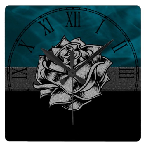 Gorgeous Grunge Rustic Rose Custom Gift Square Wallclock
