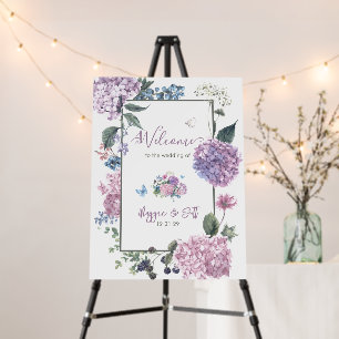 Gorgeous Hand-painted Hydrangea Floral Wedding Foam Board