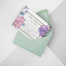 Gorgeous Hand-painted Hydrangea Wedding RSVP