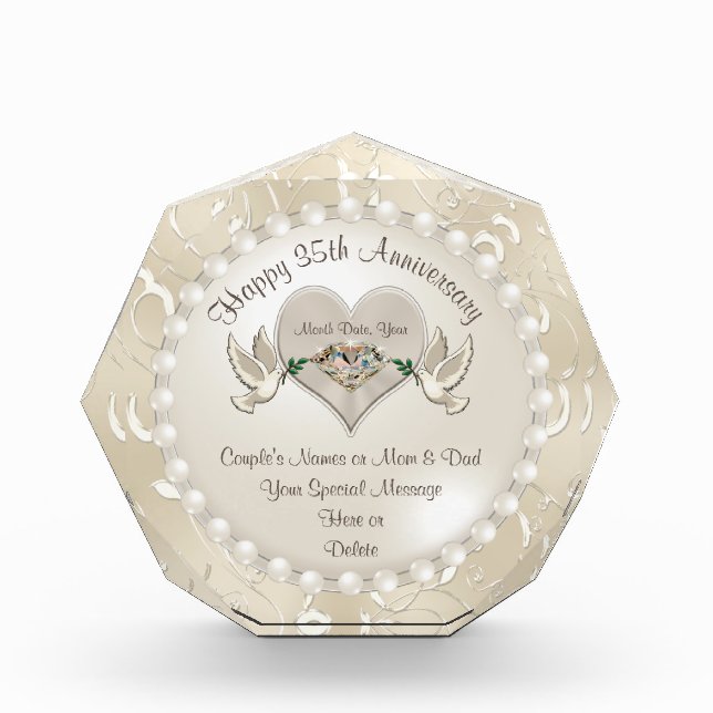 Gorgeous Happy 35th Anniversary Gift for Wife (Front)