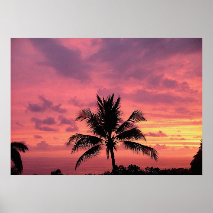 Gorgeous Hawaiian Sunset Semi-Gloss Poster Print | Zazzle.com