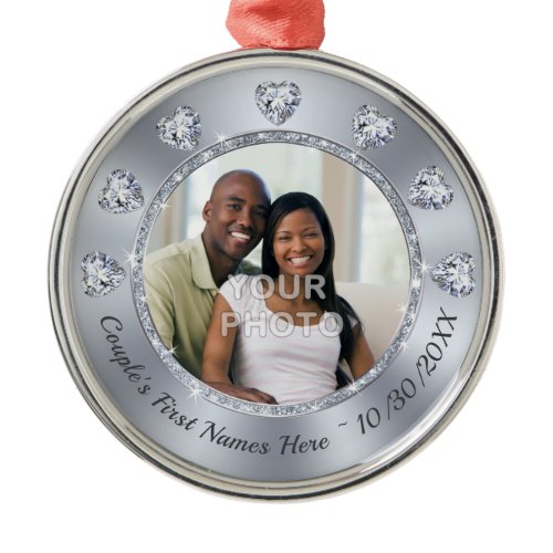 Gorgeous Heart Diamonds, Wedding PHOTO Ornament