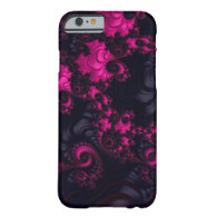 Gorgeous Hot Pink Black Fractal iPhone6 Case Barely There iPhone 6 Case