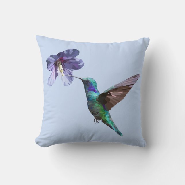 Gorgeous Hummingbird/Hibiscus Throw Pillow (Front)