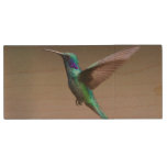 Gorgeous hummingbird in flight wood flash drive