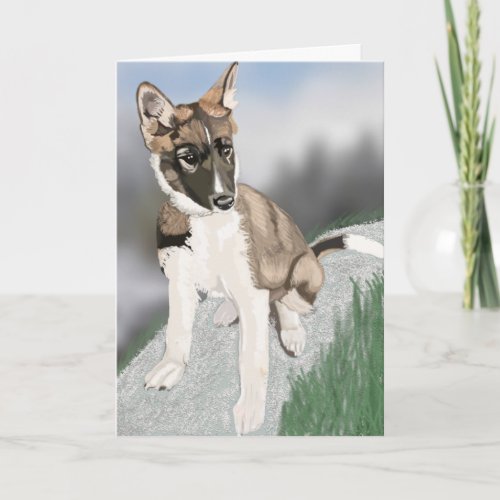 Gorgeous Husky Puppy Blank Greeting  Card