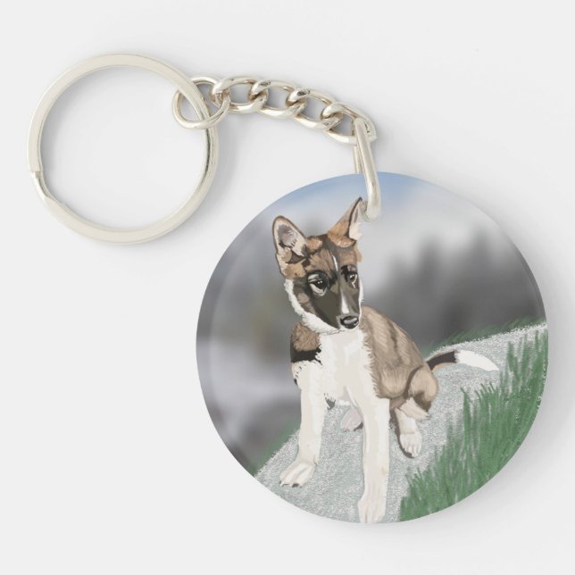 Gorgeous Husky Puppy Keychain (Front)