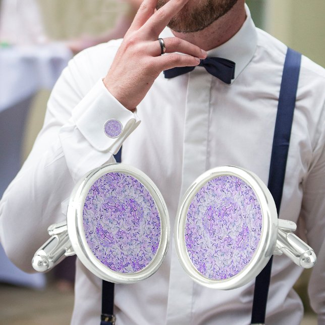 Gorgeous hydrangea pattern in lavender, floral  cufflinks (Creator Uploaded)