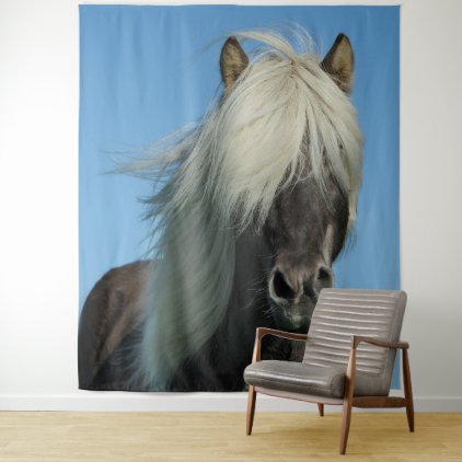 Gorgeous icelandic horse tapestry