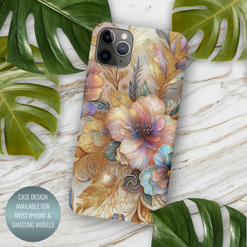 Gorgeous Iridescent Glass Floral Art Pattern iPhone 11 Pro Max Case