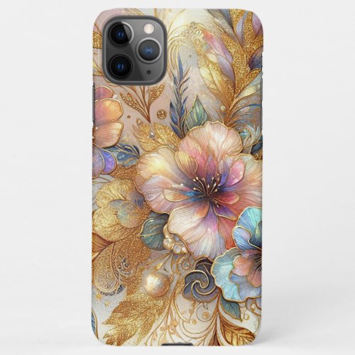 Gorgeous Iridescent Glass Floral Art Pattern iPhone 11Pro Max Case