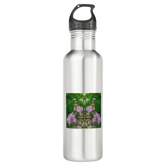 Gorgeous Iris Fantasy Pathway Stainless Steel Water Bottle (Front)
