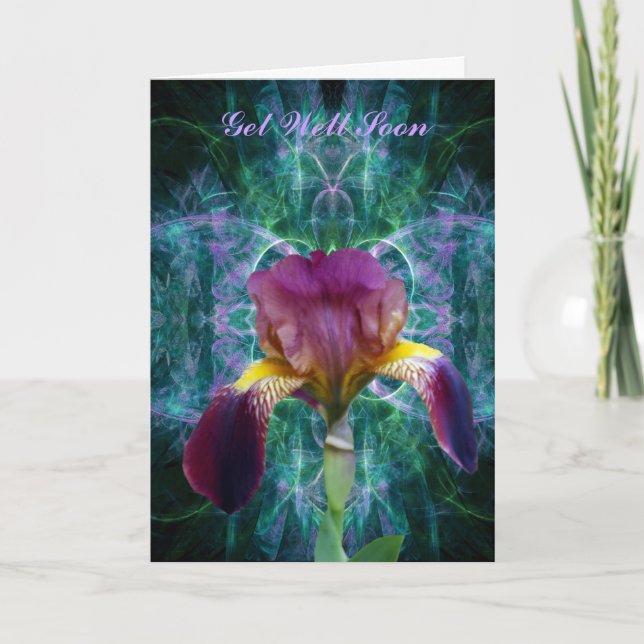 Gorgeous Iris get well soon Card (Front)