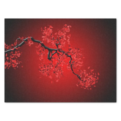 Gorgeous Japanese Red Cherry Blossom Branch Tissue Paper