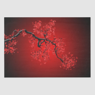 Gorgeous Japanese Red Cherry Blossom Branch Tissue Paper