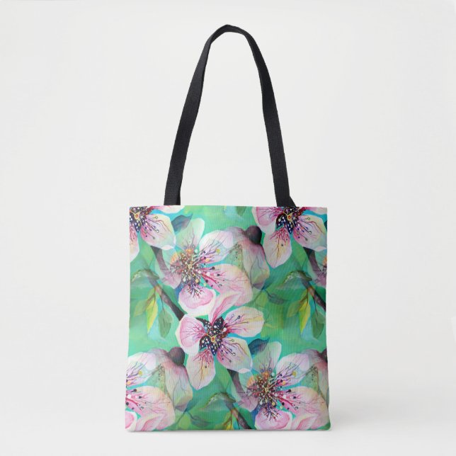 Gorgeous Japanese Sakura Cherry Tree Flowers Tote Bag (Front)