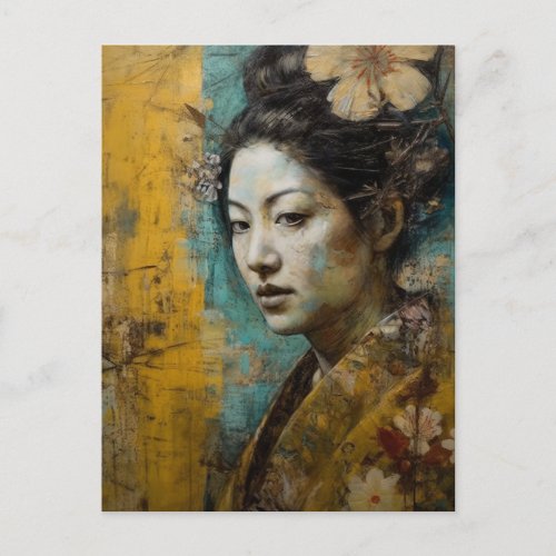 Gorgeous Japanese Woman Collage Postcard