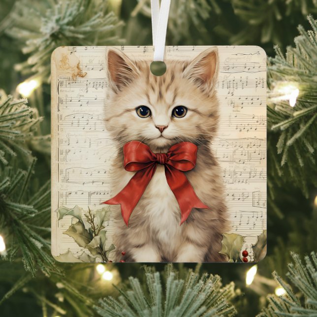 Gorgeous Kitten  Christmas  Metal Ornament (Insitu)
