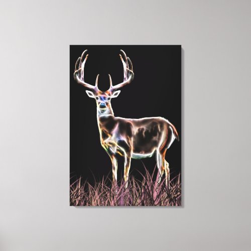 Gorgeous Large Antler Buck Deer Light Flare Art Canvas Print