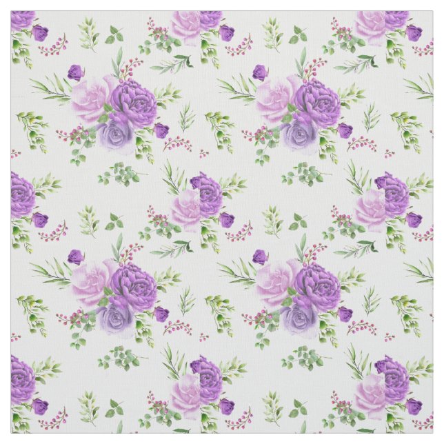 Gorgeous Lavender and White Floral Fabric (Swatch)