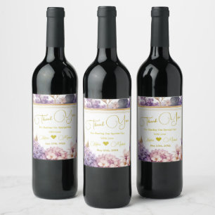 Gorgeous Lavender Vineyard Photo Thank you Wine Label