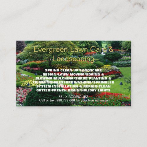 Gorgeous Lawn Photo  Christmas Lights Photo Business Card