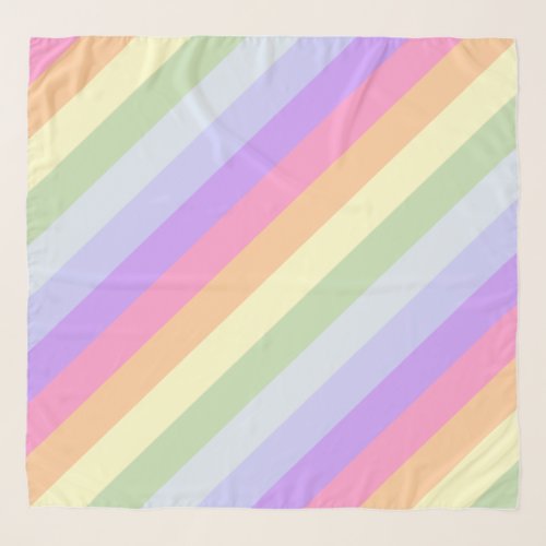 Gorgeous Light Pastel Rainbow Stripes Scarf