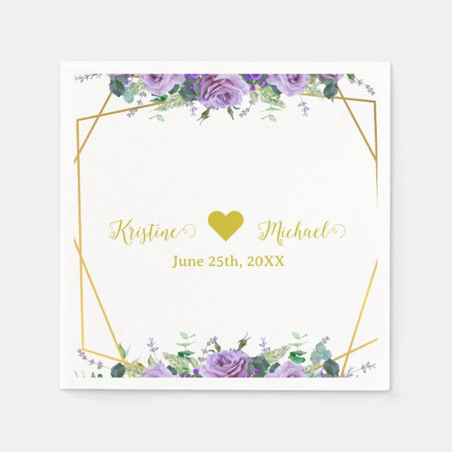 Gorgeous Lilac and Lavender Vineyard Napkins (Front)