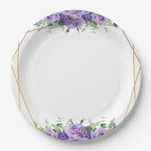 Gorgeous lilac and Lavender Vineyard  Paper Plates