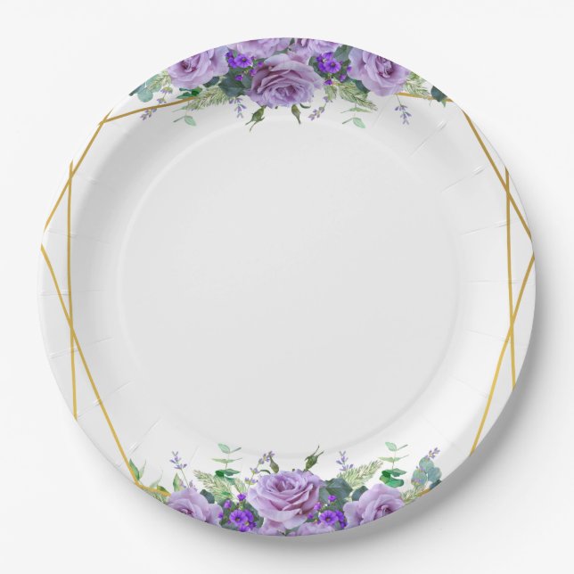 Gorgeous lilac and Lavender Vineyard  Paper Plates (Front)