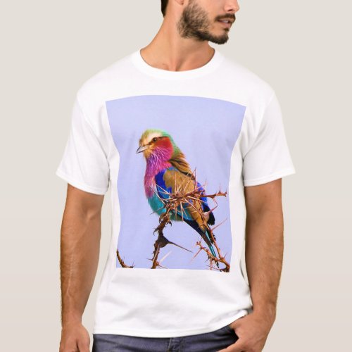 Gorgeous Lilac_Breasted Roller African Bird T_Shirt