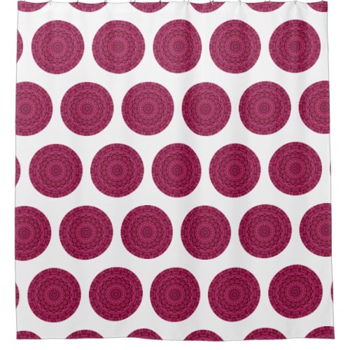 Gorgeous Magenta Round Mandala Kaleidoscope Shower Curtain