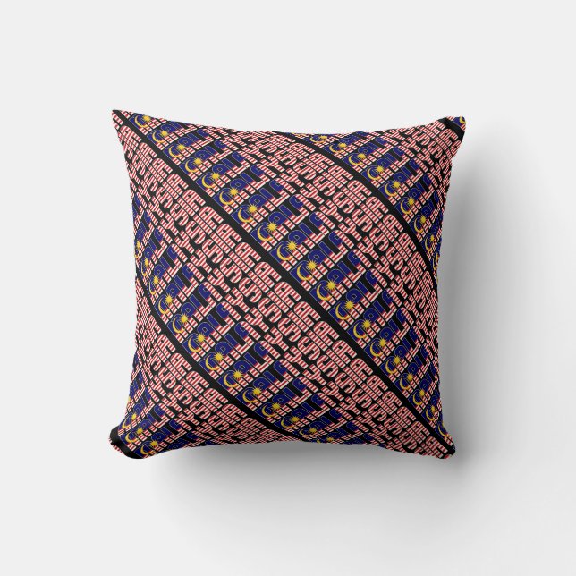 Gorgeous Malaysia National Flag Throw Pillow (Front)